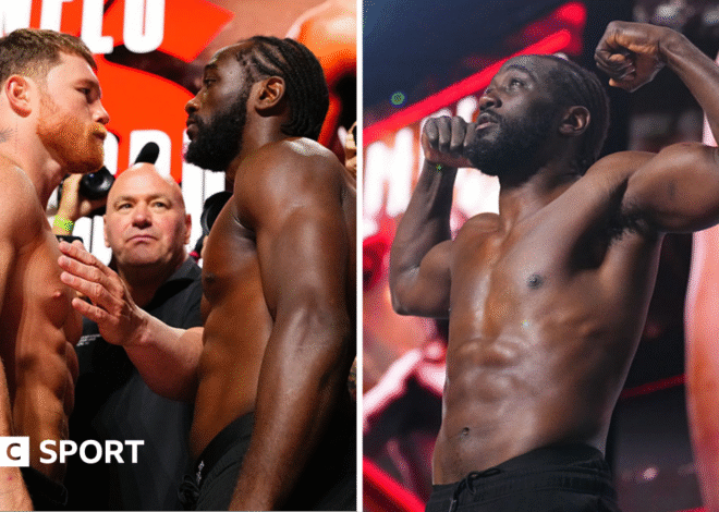 Canelo vs Crawford: Terence Crawford looks ripped as he weights same as Canelo Alvarez for Vegas super-fight