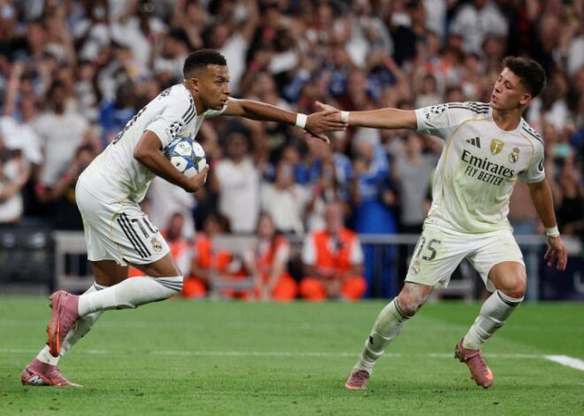 Mbappe rescues 10-man Real Madrid against Marseille in Champions League | Football News | Al Jazeera