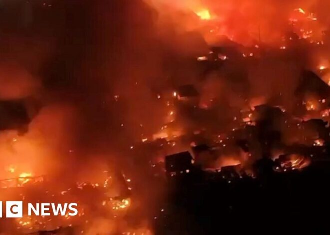Watch: Huge fire rips through residential homes in Manila