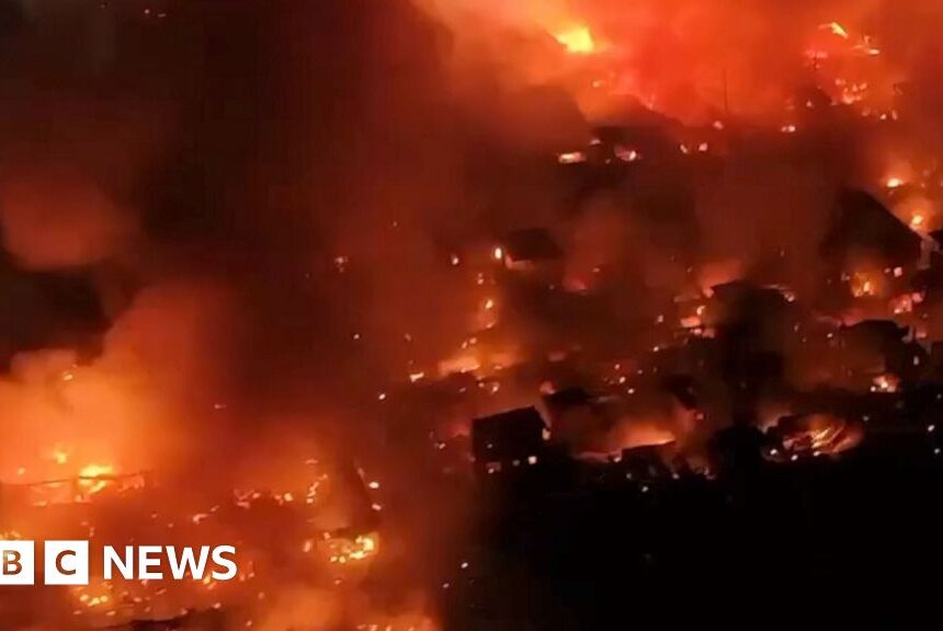 Watch: Huge fire rips through residential homes in Manila