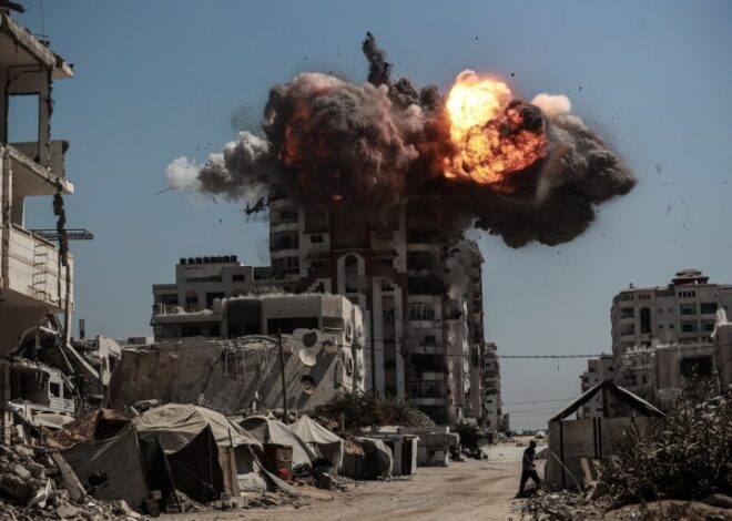 Israel flattens more Gaza towers as strikes kill 53 and famine toll rises | Arab League News | Al Jazeera