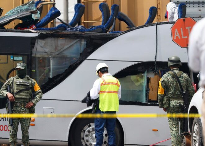Train slams into double-decker bus in Mexico, killing at least 8 people and injuring dozens