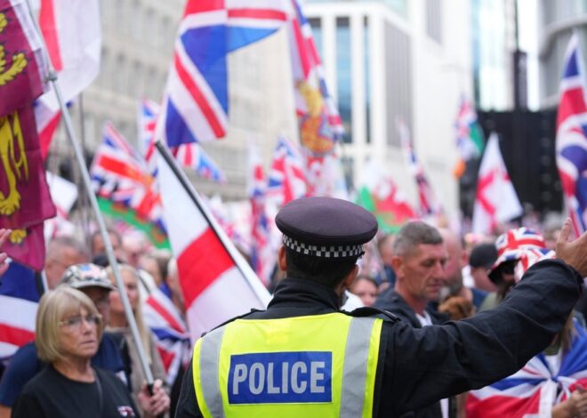 Thousands fill London streets for “Unite the Kingdom” rally organized by far-right activist Tommy Robinson