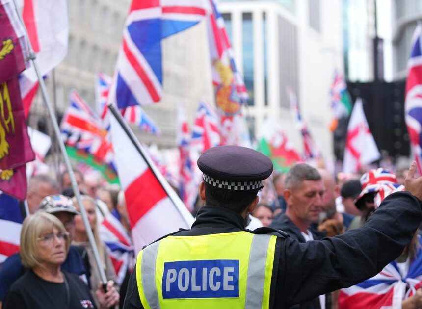 Thousands fill London streets for “Unite the Kingdom” rally organized by far-right activist Tommy Robinson