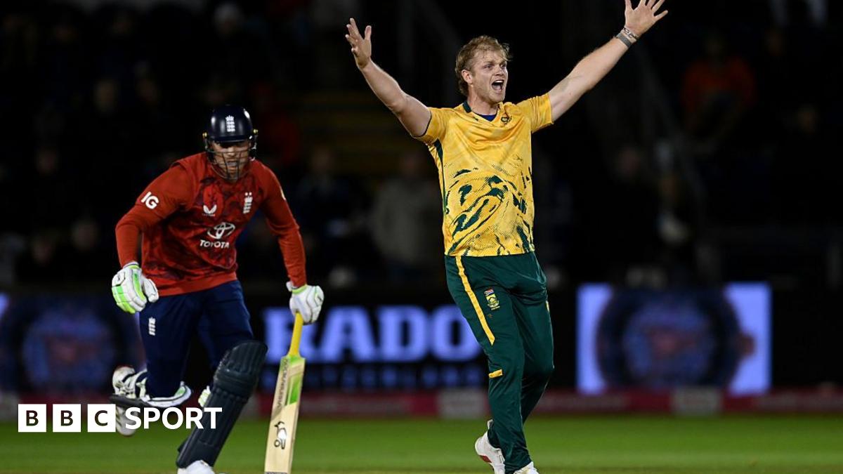 England vs South Africa: Tourists win rain-affected opening T20 in Cardiff