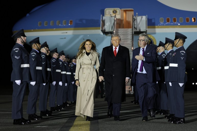 US President Donald Trump arrives in UK for second state visit | Business and Economy News | Al Jazeera